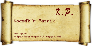Kocsár Patrik névjegykártya