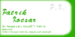 patrik kocsar business card